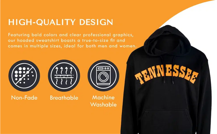 RuckFitt Tennessee Hoodie, Tennessee Vols College University Sweatshirt Hoodie