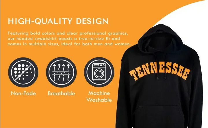 RuckFitt Tennessee Hoodie, Tennessee Vols College University Sweatshirt Hoodie-Sweatshirt-S-