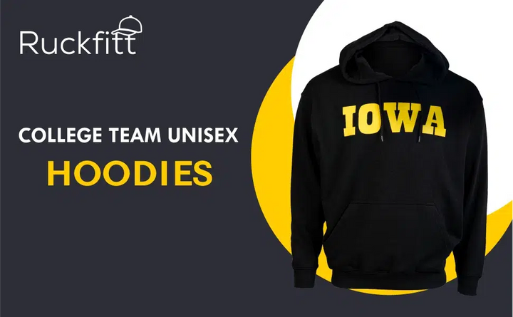 RuckFitt University of Iowa Hoodie, Iowa Hawkeyes Hoodie Sweatshirt