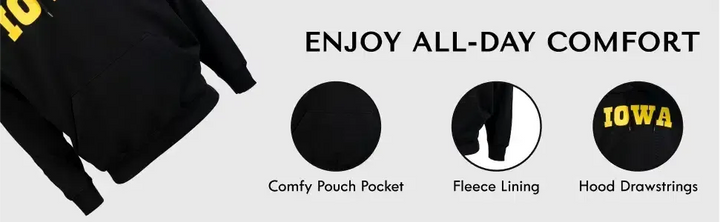 RuckFitt University of Iowa Hoodie, Iowa Hawkeyes Sweatshirt Hoodie-Ruckfitt-Ruckfitt