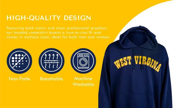 RuckFitt West Virginia Hoodie, Mountaineers Sweatshirt Hoodie-Ruckfitt-Ruckfitt