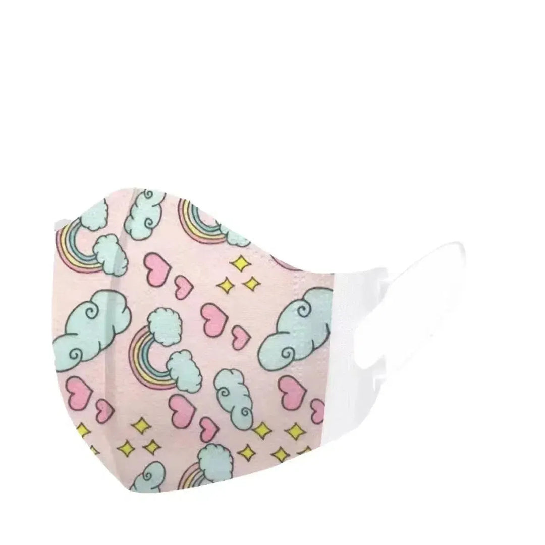 Toddlers Infant Disposable Face Masks-Toddlers Masks-Heart Rainbow-10 Masks-