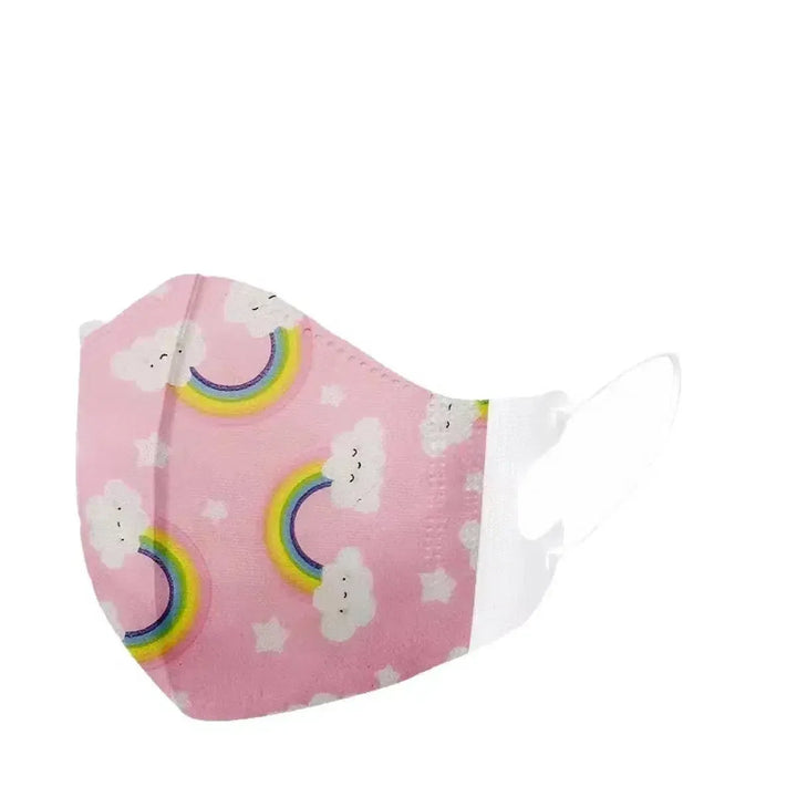 Toddlers Infant Disposable Face Masks-Toddlers Masks-Pink Rainbow-10 Masks-