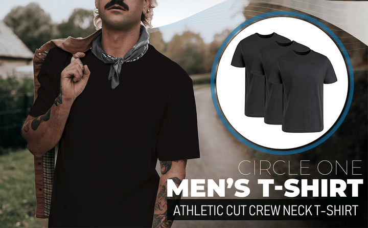 Circle One Men's Crew-Neck T-Shirts For Men 3-Pack - Carbon