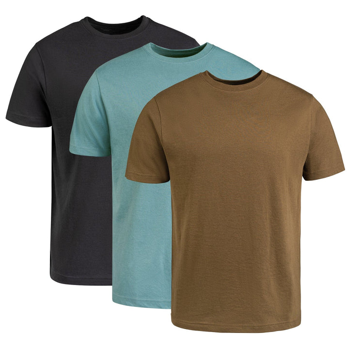 Circle One Men's Crew-Neck T-Shirt - 3-Pack - Army Green, Bluestone, Carbon