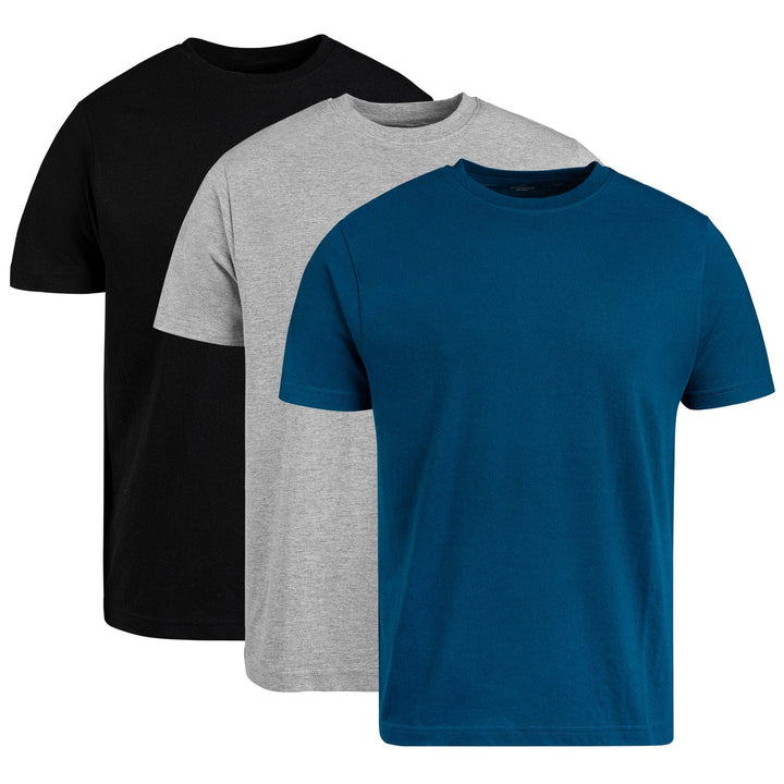 Circle One Men's Crew-Neck T-Shirts For Men 3-Pack - Cobalt, Heather Gray, Black