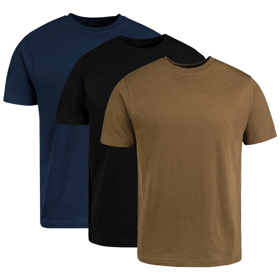 Circle One Men's Crew-Neck T-Shirts For Men 3-Pack - Army Green, Black, Navy