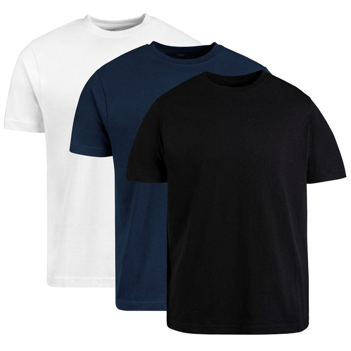 Circle One Men's Crew-Neck T-Shirts For Men 3-Pack - Black, White, Navy
