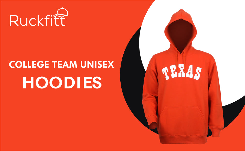 RuckFitt College Hoodies, Sports Team Sweatshirt, Texas Longhorns Hoodie