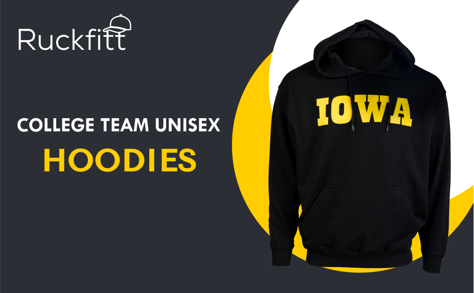 RuckFitt College Hoodies, Sports Team Sweatshirt, Iowa Hoodie