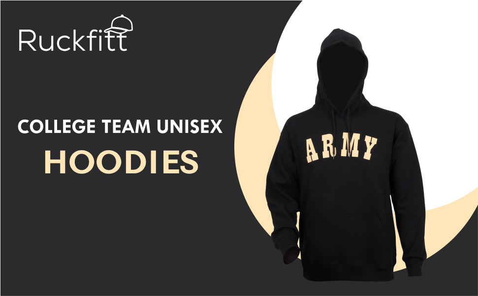 RuckFitt College Hoodies, Sports Team Sweatshirt, Army Hoodie